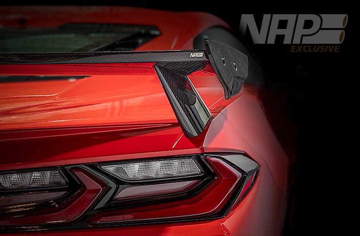 NAP Exclusive Corvette C8 carbon rear wing web