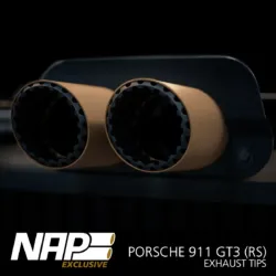 NAP Sportaupuff Porsche 911 GT3 RS Exhaust Tailpipe Tips NAPexclusive bronze front