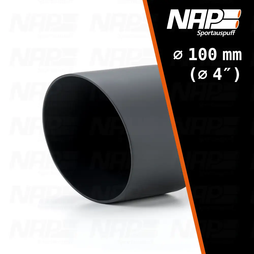 NAP Endrohr ⌀ 100 mm (4″) doppelwandig schwarz mit ABE